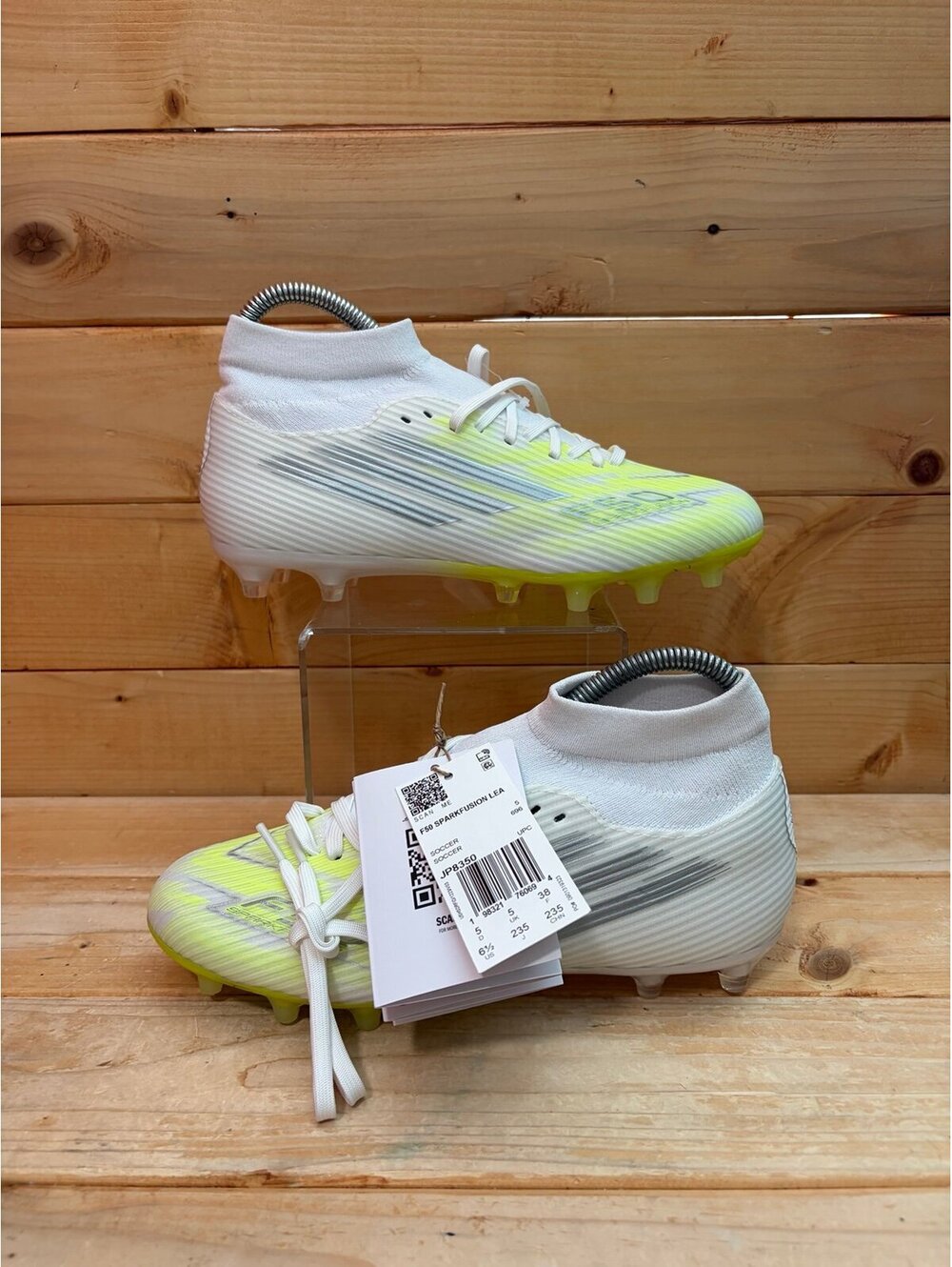 New adidas F50 Sparkfusion Club FG/AG Soccer Cleats White JP8350 Women’s 6.5